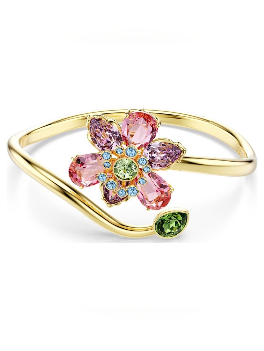 Swarovski Idyllia Bangle – Gold Tone, Multicolor Crystals, Mixed Cut - Picture 3 of 16